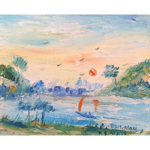Hamid Alvi, 8 x 10 inch, Oil on Canvas, Landscape Painting, AC-HA-041